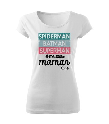 Tee shirt femme personnalisable Maman super héros