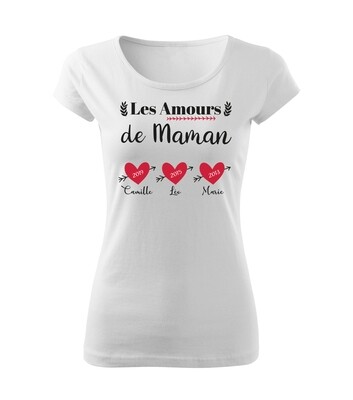 Tee shirt femme personnalisable Maman Amours