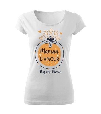Tee shirt femme personnalisable Maman Orange