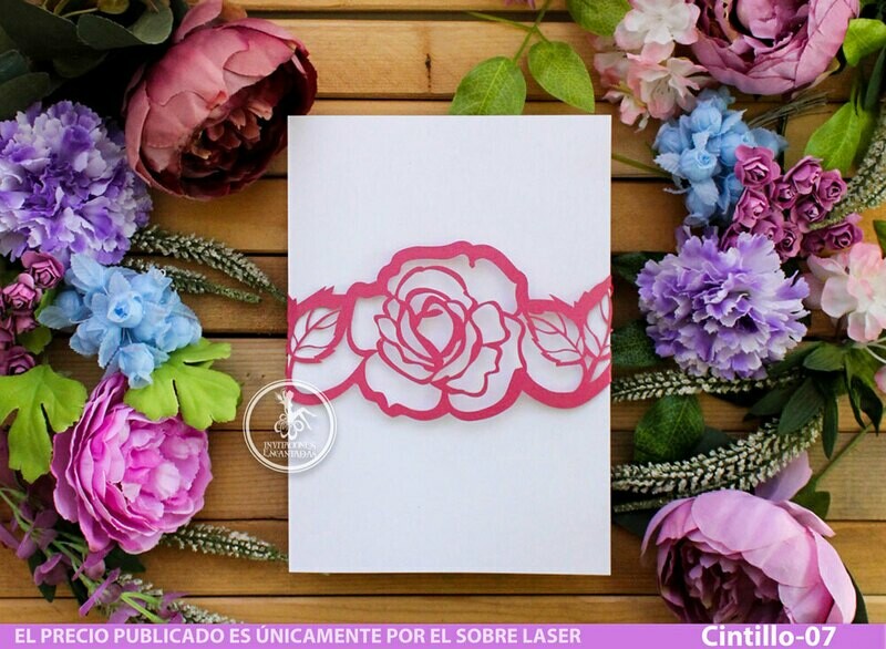 DIY Corte Laser Cintillo-07 Rosas