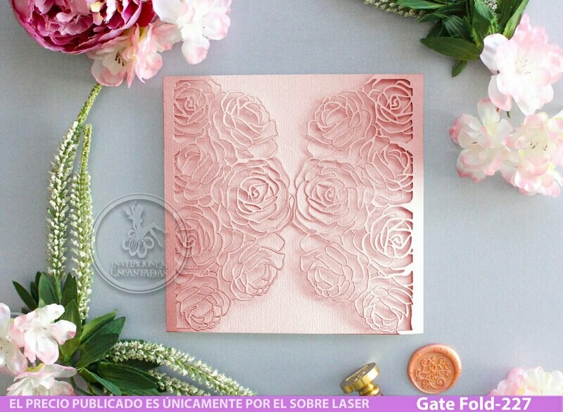 DIY Sobre Corte Laser GF-227 Rosas