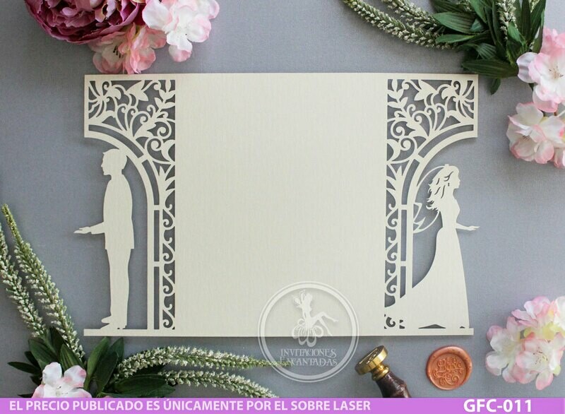 DIY Sobre Corte Laser GFC-011 Boda Novios
