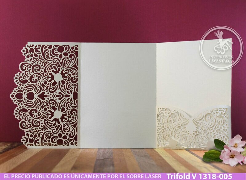 DIY Sobre Corte Laser Trifold V 1318-005 DIY Sobre Corte Laser Trifold V 1318-005