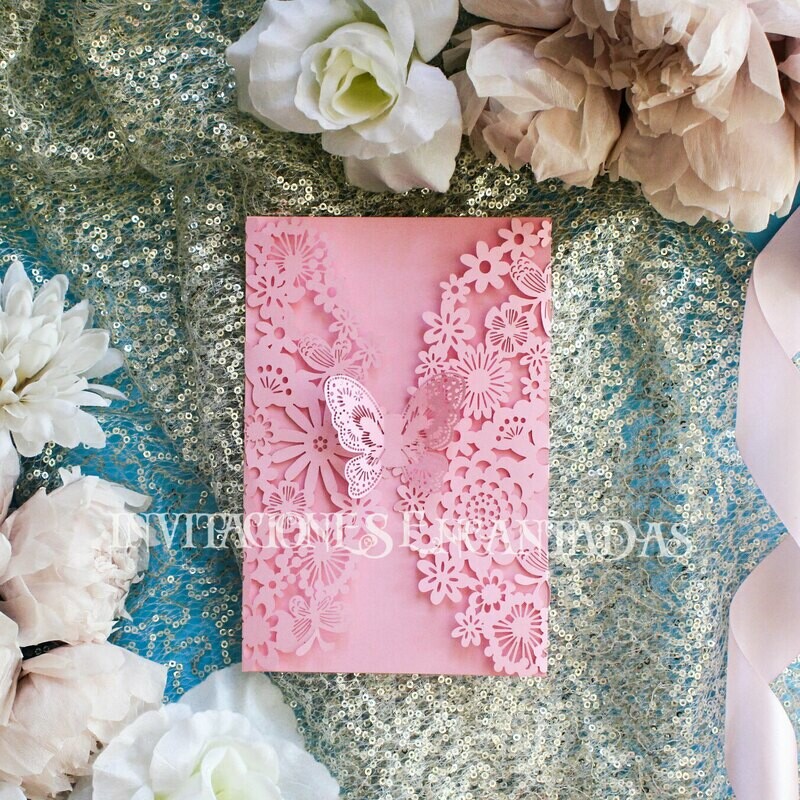DIY Sobre Corte Laser GF-255 13.5x18 cm Mariposa