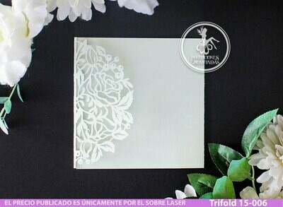 DIY Sobre Corte Laser Trifold 15-006 Florales