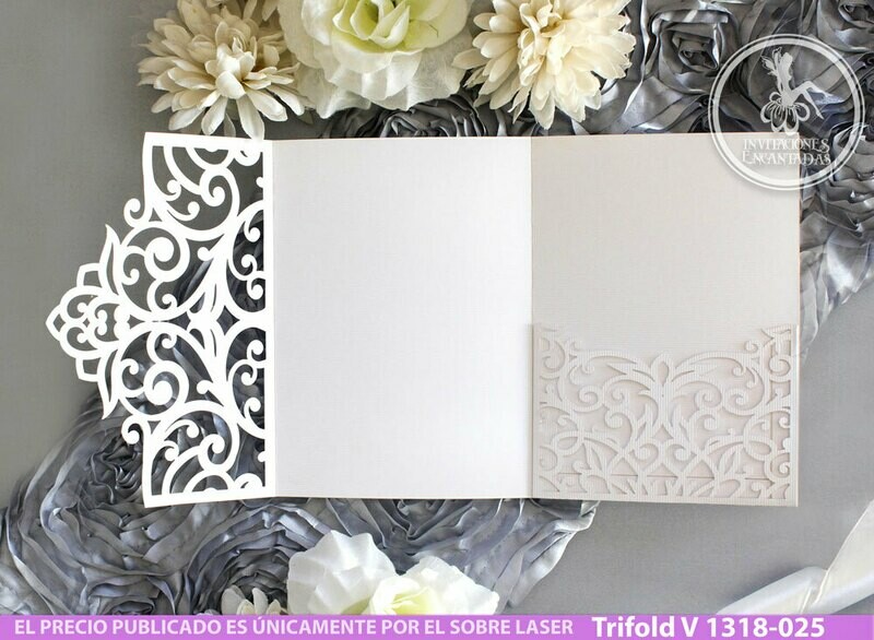 DIY Sobre Corte Laser Trifold V 1318-025 DIY Sobre Corte Laser Trifold V 1318-025