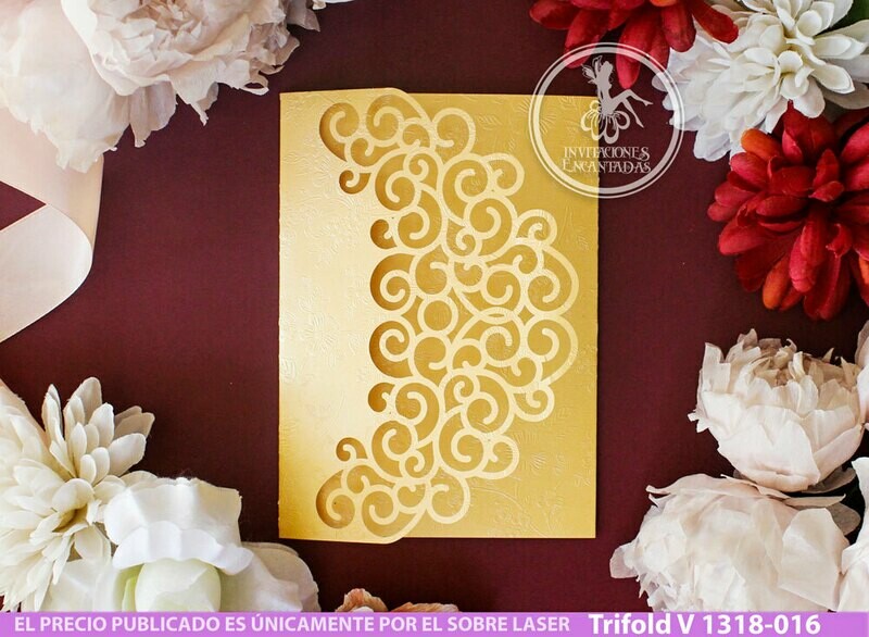 DIY Sobre Corte Laser Trifold V 1318-016 DIY Sobre Corte Laser Trifold V 1318-016