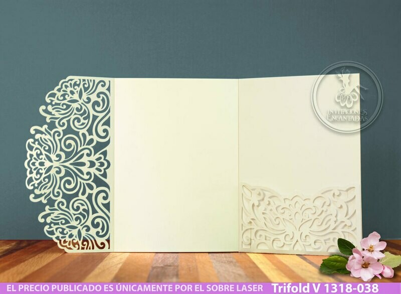 DIY Sobre Corte Laser Trifold V 1318-038 DIY Sobre Corte Laser Trifold V 1318-038