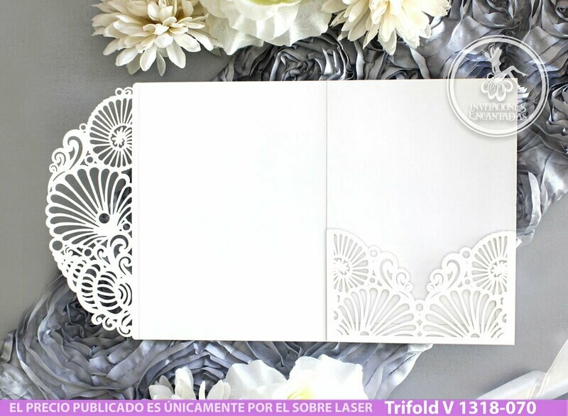 DIY Sobre Corte Laser Trifold V 1318-070 Playa Mar
