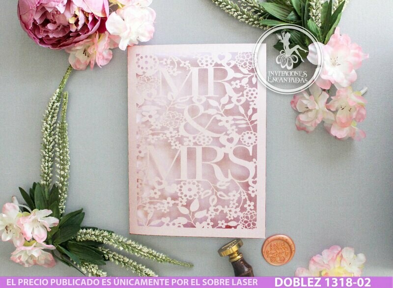 DIY Sobre Corte Laser D 1318-02 Novios Boda