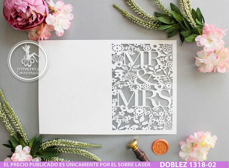 DIY Sobre Corte Laser D 1318-02 Novios Boda