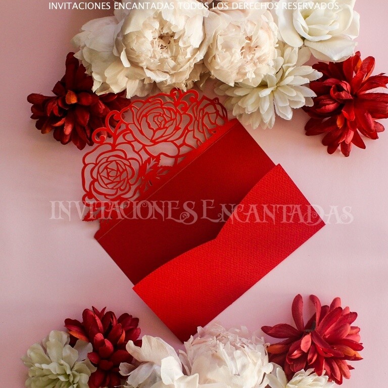 DIY Sobre Corte Laser Bifold H 1318-028 Florales