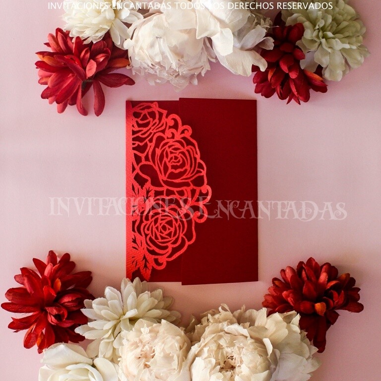 DIY Sobre Corte Laser Bifold H 1318-028 Florales