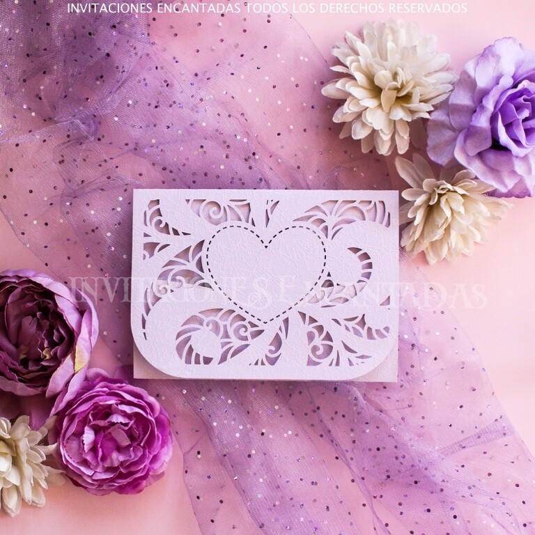 DIY Sobre Corte Laser Bifold H 1318-050 Corazón