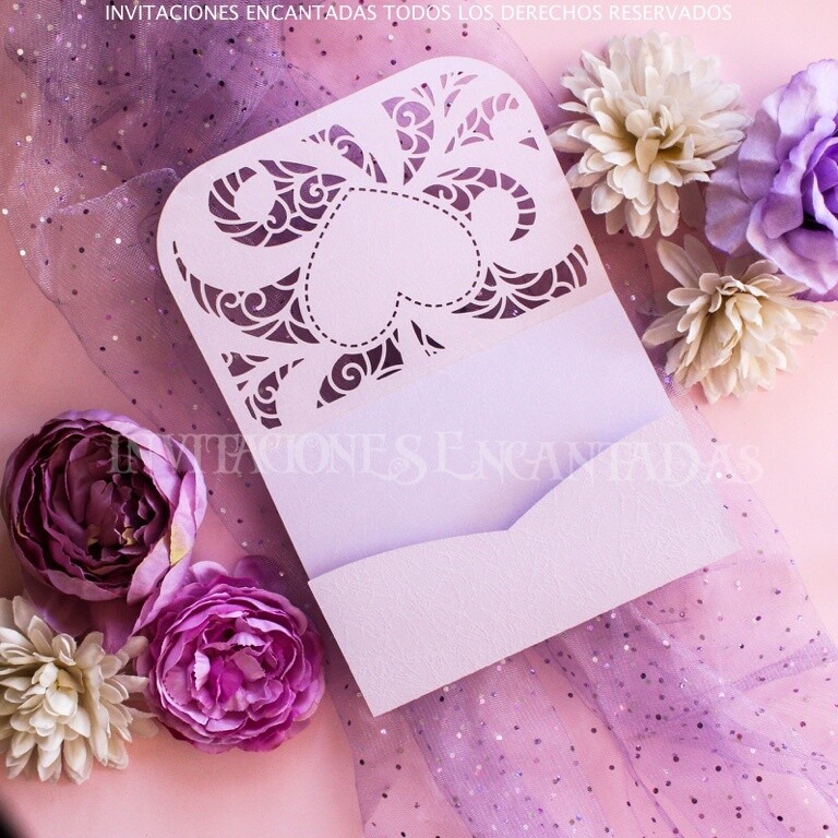 DIY Sobre Corte Laser Bifold H 1318-050 Corazón
