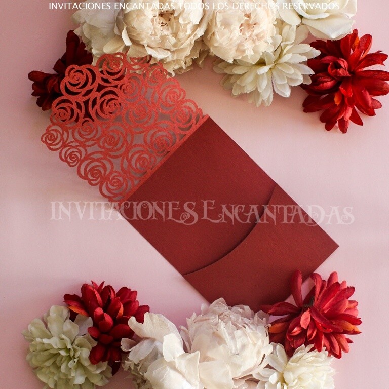 DIY Sobre Corte Laser Bifold V 1318-11 Floral