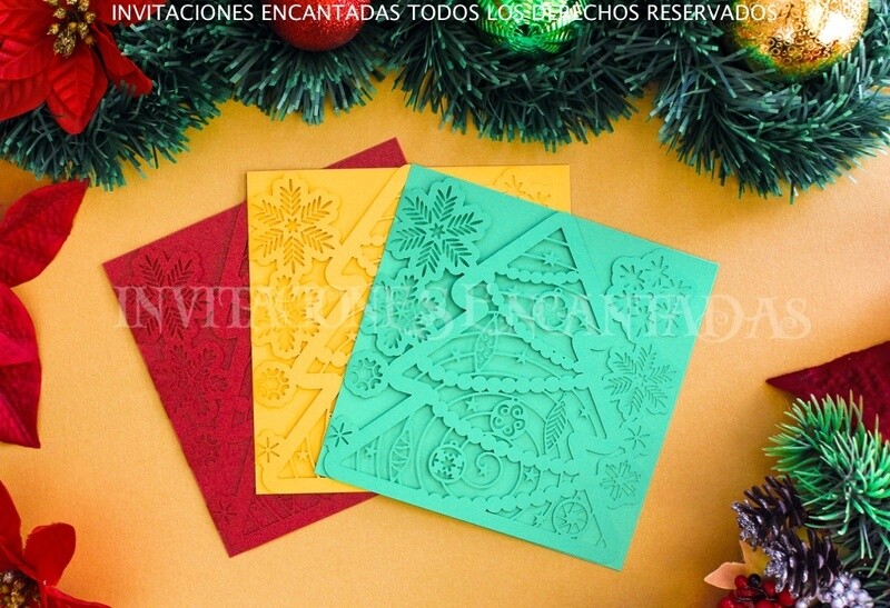 DIY Sobre Corte Laser Doblez Navidad 15-04