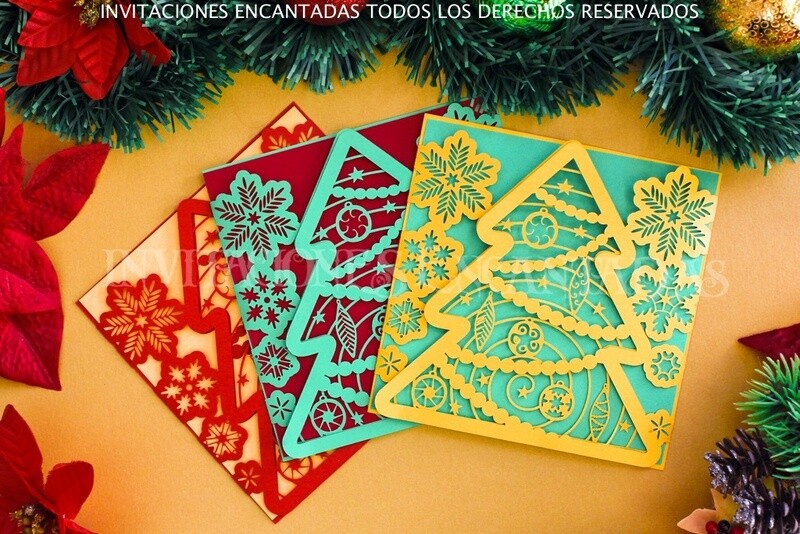 DIY Sobre Corte Laser Doblez Navidad 15-04