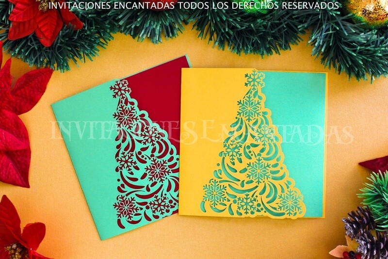 DIY Sobre Corte Laser Doblez Navidad 15-09