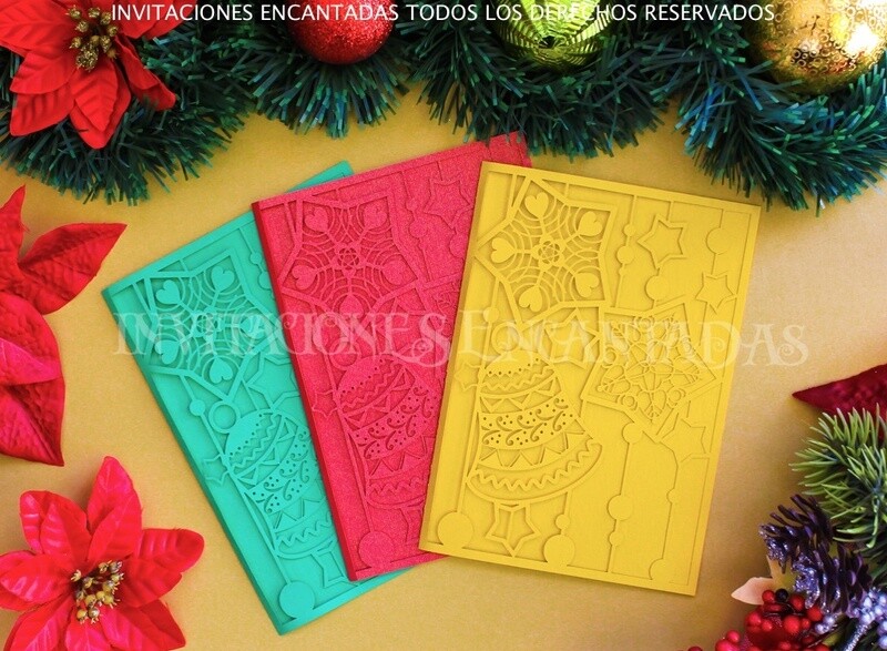 DIY Sobre Corte Laser Doblez Navidad 1318-04