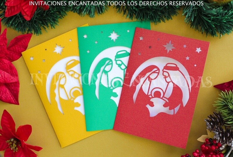 DIY Sobre Corte Laser Doblez Navidad 1318-07