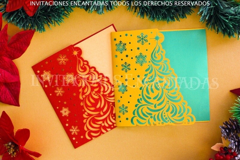 DIY Sobre Corte Laser Doblez Navidad 15-08