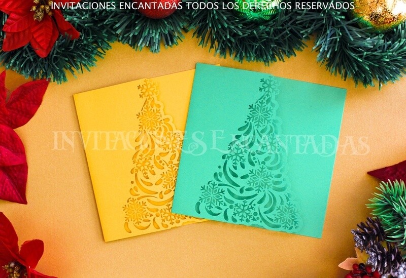 DIY Sobre Corte Laser Doblez Navidad 15-09