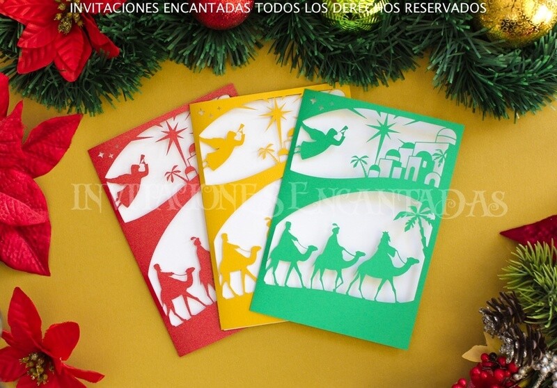 DIY Sobre Corte Laser Doblez Navidad 1318-01