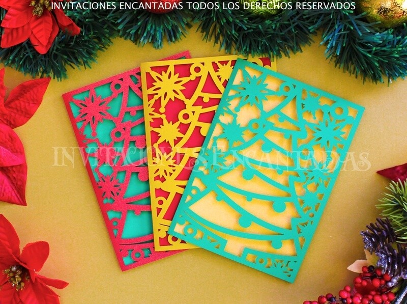 DIY Sobre Corte Laser Doblez Navidad 1318-08