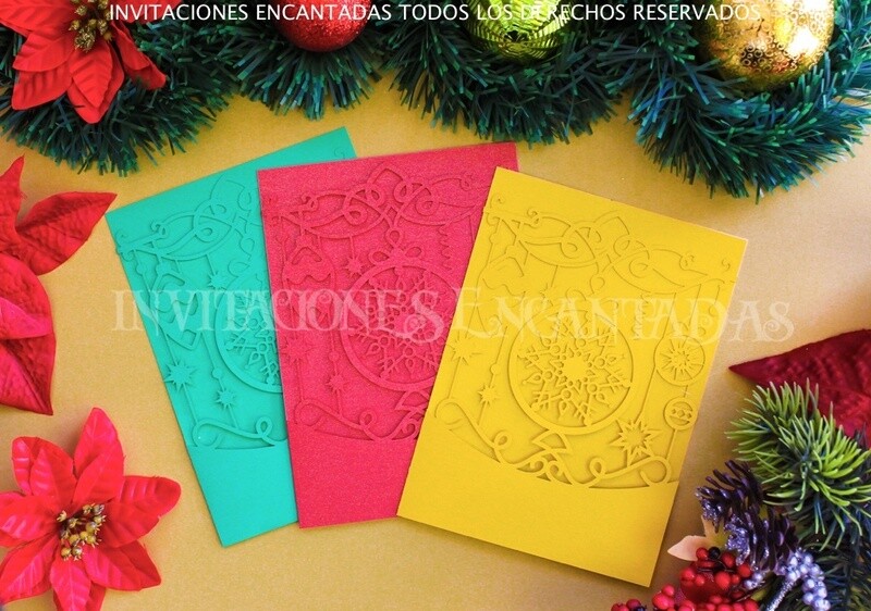 DIY Sobre Corte Laser Doblez Navidad 1318-09