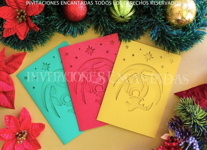 DIY Sobre Corte Laser Doblez Navidad 1318-07