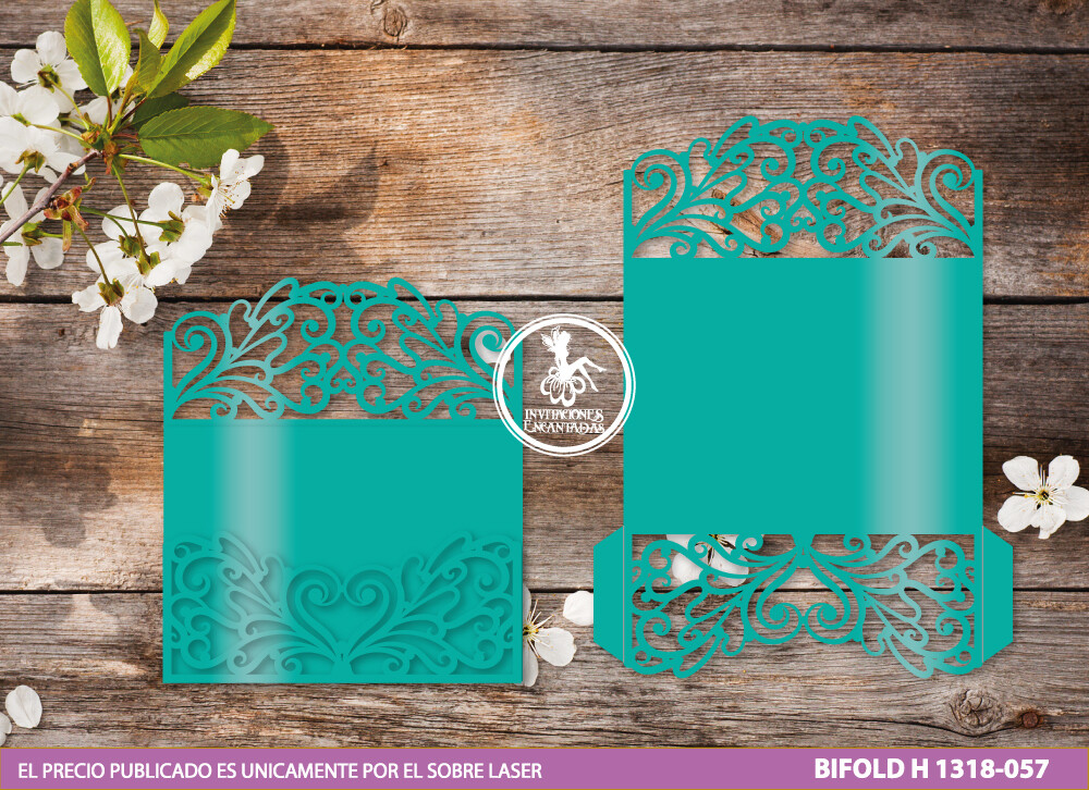 DIY Sobre de Corte Laser Bifold H 1318-057 DIY Sobre de Corte Laser Bifold H 1318-057