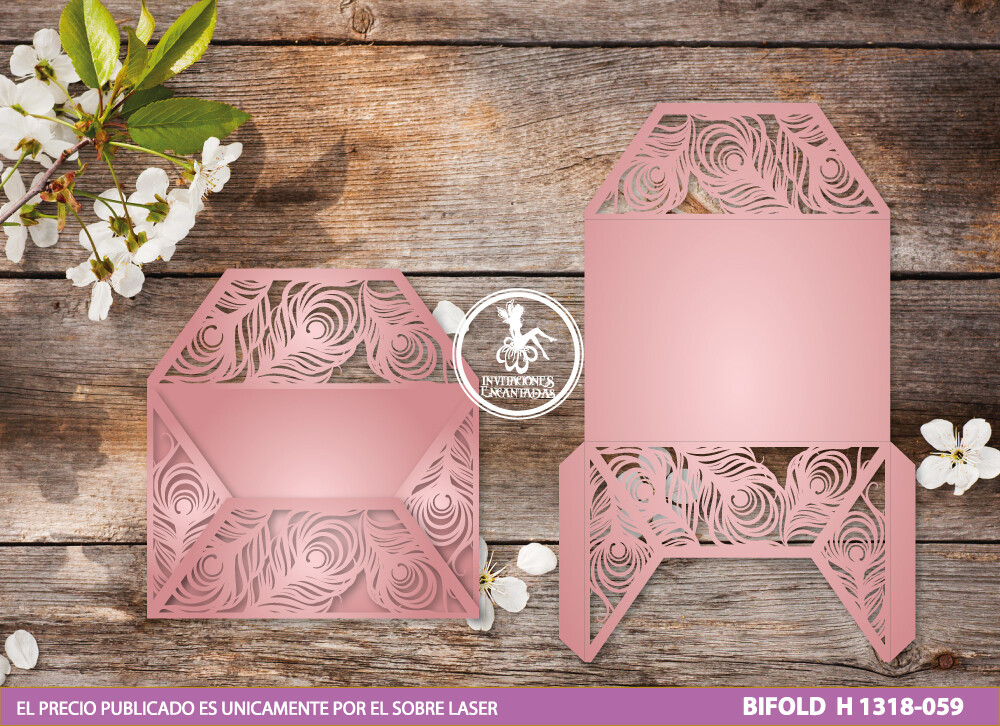 DIY Sobre de Corte Laser Bifold H 1318-059 DIY Sobre de Corte Laser Bifold H 1318-059