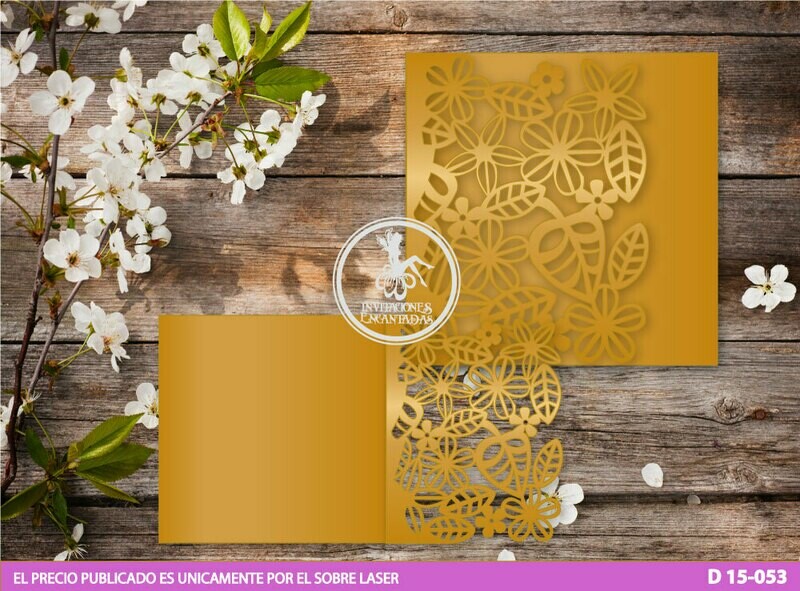 DIY Sobre Corte Laser  D 15-053 Floral