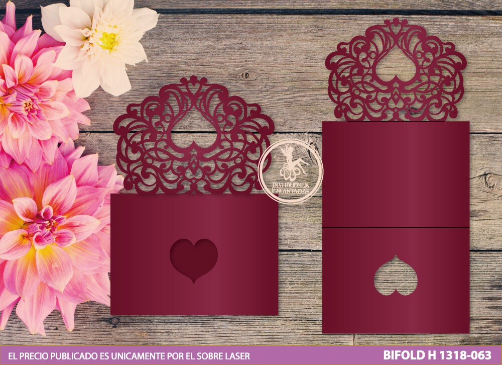 DIY Sobre de Corte Laser Bifold H 1318-063 DIY Sobre de Corte Laser Bifold H 1318-063