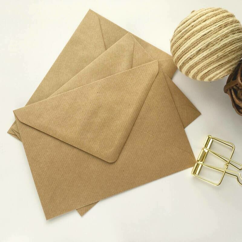 100 Sobres rectangular 10.5 x 14 cm KRAFT 150g
