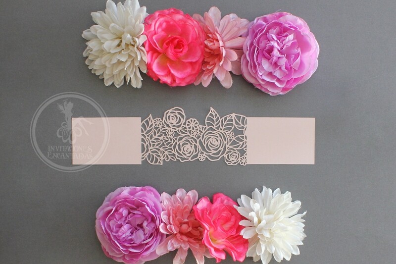 DIY Corte Laser Cintillo-30 Flores