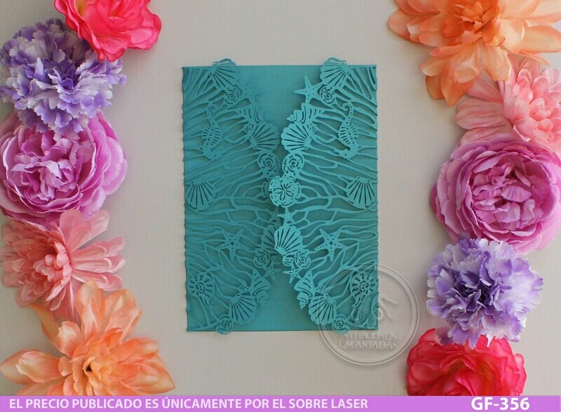 DIY Sobre Corte Laser  GF-356 Playa Mar