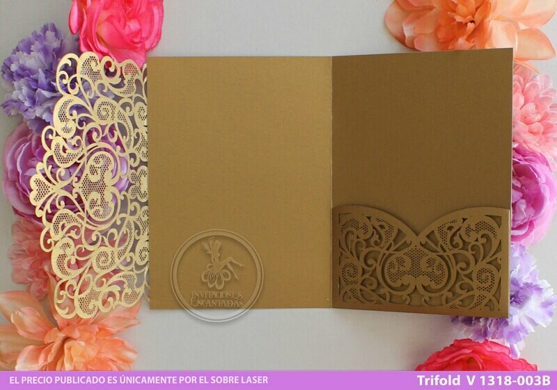 DIY Sobre Corte Laser Trifold V 1318-003B