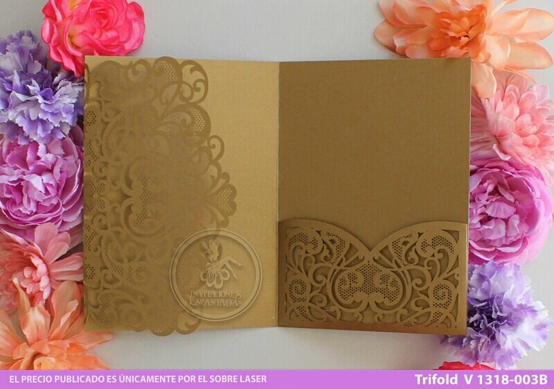 DIY Sobre Corte Laser Trifold V 1318-003B