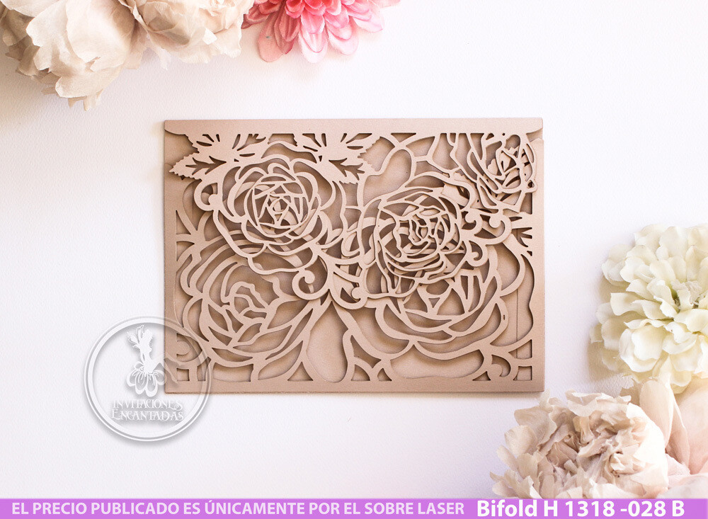 DIY Sobre Corte Laser Bifold H 1318-028B Florales