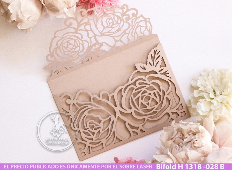 DIY Sobre Corte Laser Bifold H 1318-028B Florales