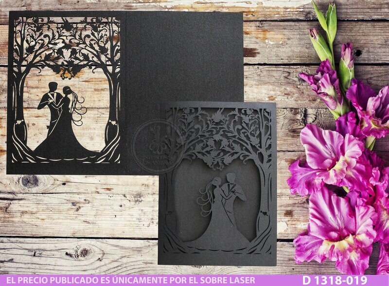 DIY Sobre Corte Laser D 1318-019 Novios Boda