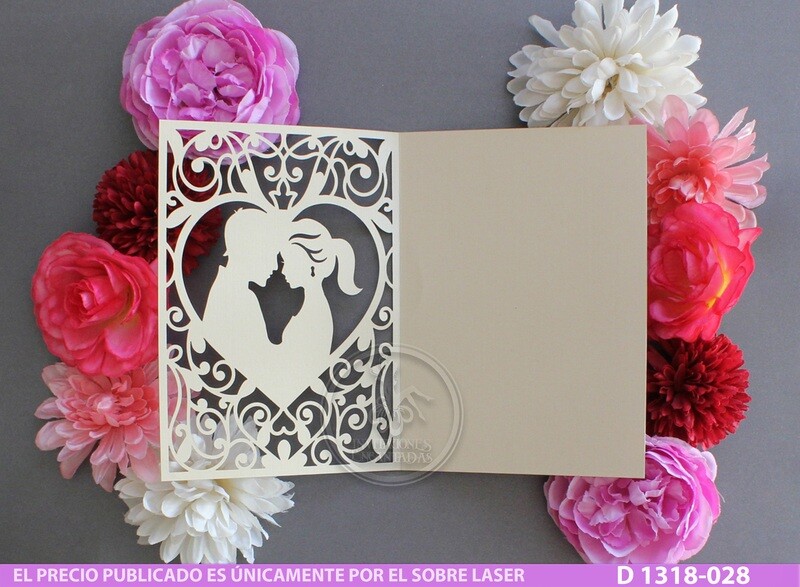 DIY Sobre Corte Laser D 1318-028 Novios Boda Corazón