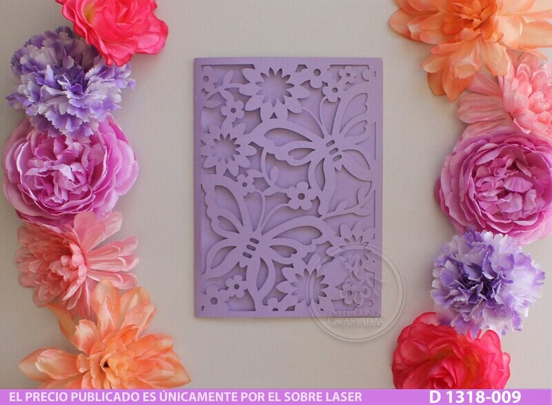DIY Sobre Corte Laser D 1318-009 Mariposas