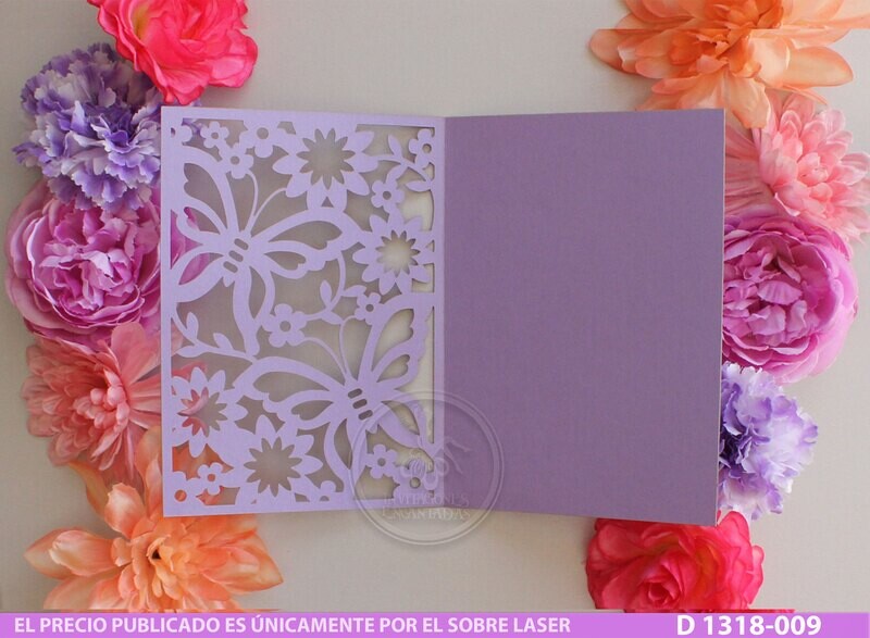DIY Sobre Corte Laser D 1318-009 Mariposas