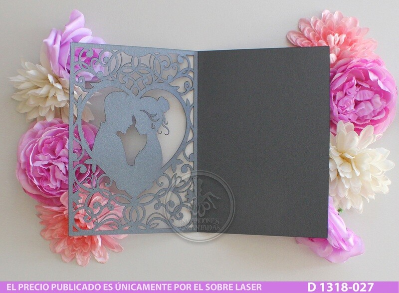 DIY Sobre Corte Laser D 1318-027 Novios Boda Corazón
