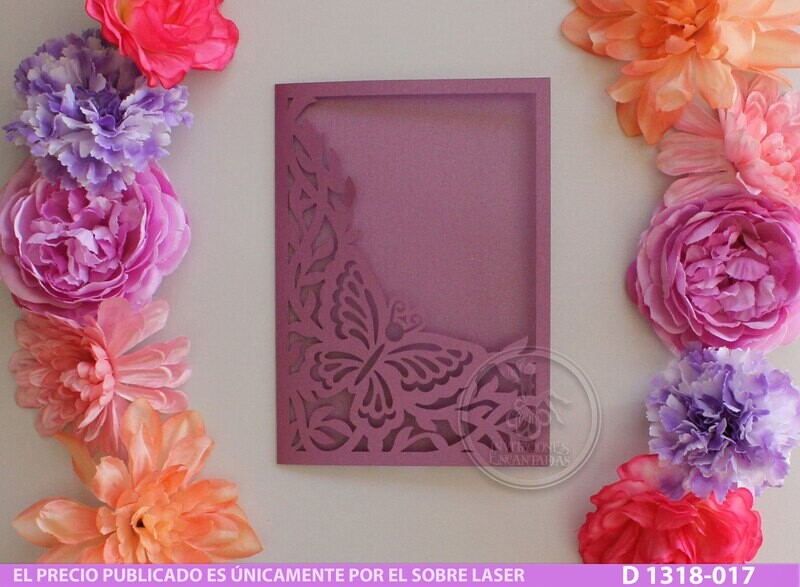 DIY Sobre Corte Laser D 1318-017 Mariposas
