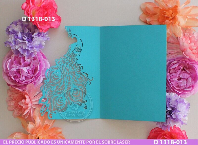 DIY Sobre Corte Laser D 1318-013 Pavo Real
