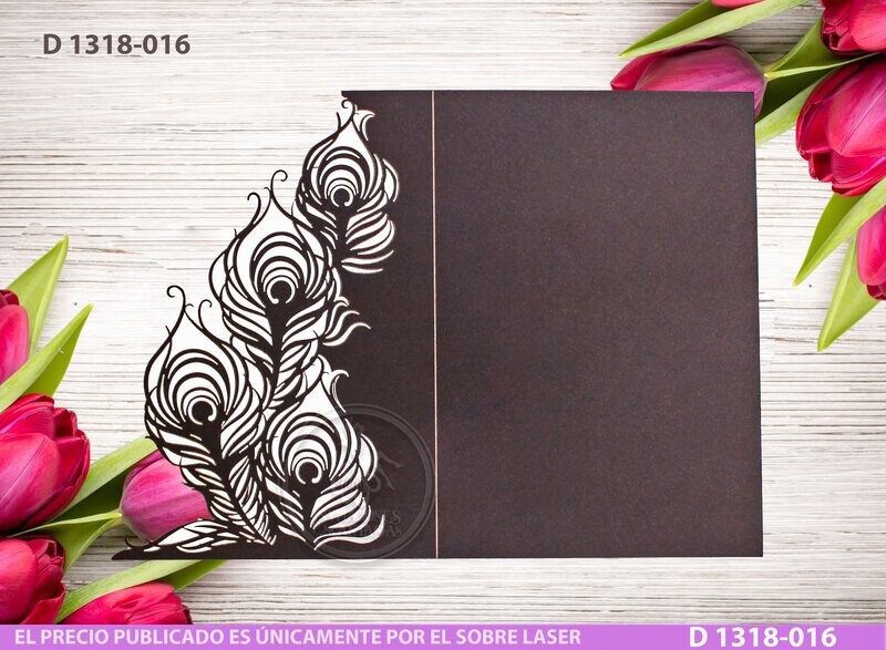 DIY Sobre Corte Laser D 1318-016 Pavo Real